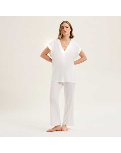 Pyjama en coton Romane écru