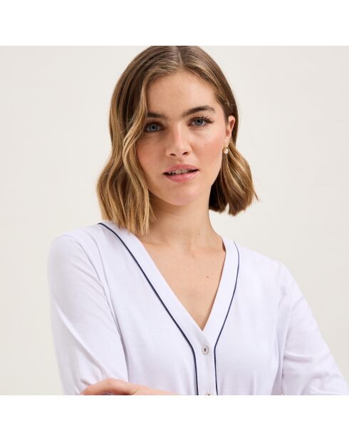 Chemise de nuit en coton Éléonore blanche