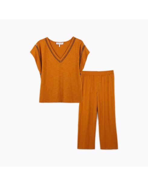 Pyjama en coton Lipsi cuivre