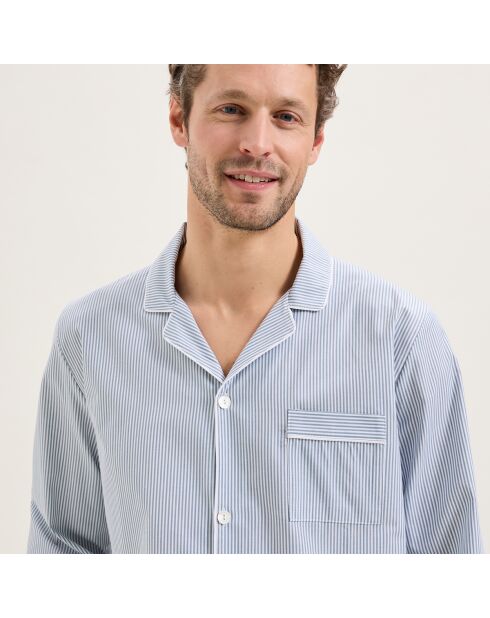 Pyjama en coton Henri bleu