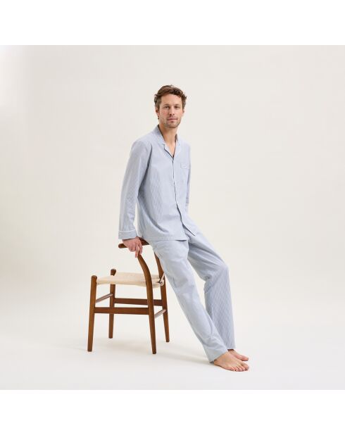 Pyjama en coton Henri bleu