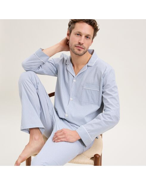 Pyjama en coton Henri bleu