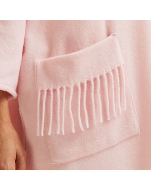 Poncho en laine Eponyme rose