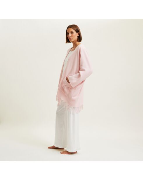 Poncho en laine Eponyme rose