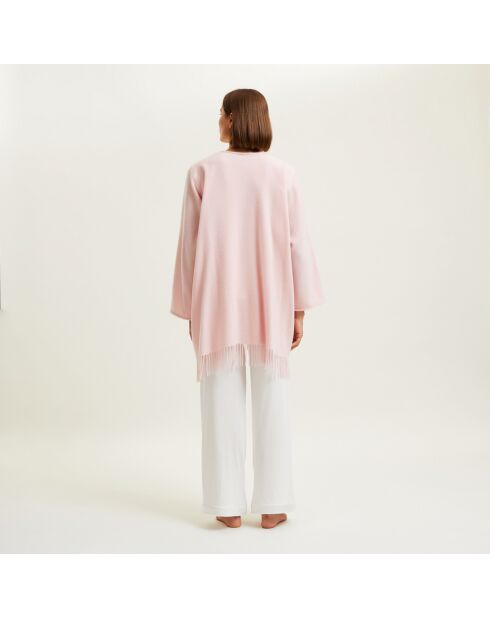 Poncho en laine Eponyme rose