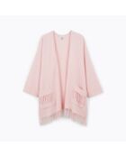 Poncho en laine Eponyme rose