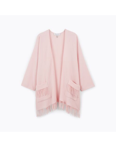 Poncho en laine Eponyme rose
