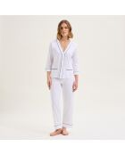Pyjama en coton Eleonore blanc