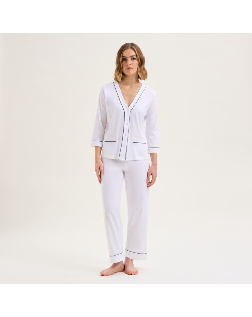 Pyjama en coton Eleonore blanc