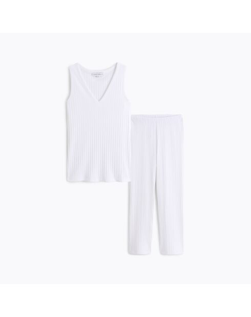 Pyjama en coton Apolline blanc
