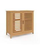 Meuble sous vasque Maya bambou 2 portes - 60x30x65 cm