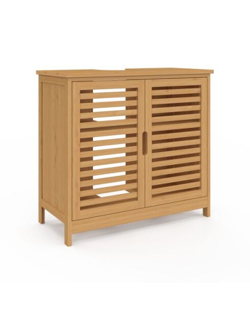 Meuble sous vasque Maya bambou 2 portes - 60x30x65 cm