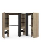Dressing Justine d'angle XXL effet bois - 230x140x180 cm