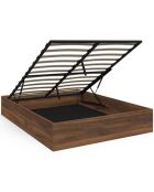 Lit coffre Malta effet bois noyer - 140x190 cm