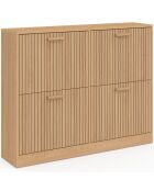 Meuble chaussures Faustine 2x2 portes - 24 paires bois - 100x23.5x80 cm
