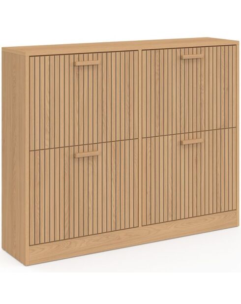 Meuble chaussures Faustine 2x2 portes - 24 paires bois - 100x23.5x80 cm
