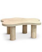 Mesita Lagoon Cloud efecto travertino beige - 100x69x39,5 cm