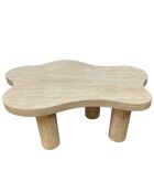 Mesita Lagoon Cloud efecto travertino beige - 100x69x39,5 cm