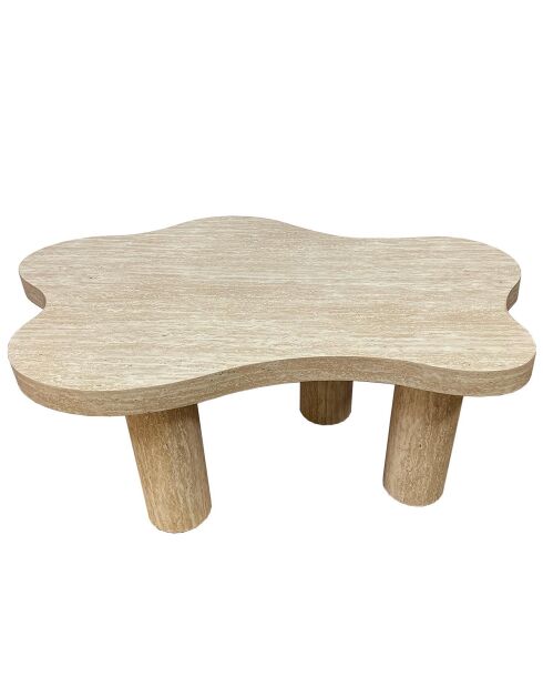 Mesita Lagoon Cloud efecto travertino beige - 100x69x39,5 cm