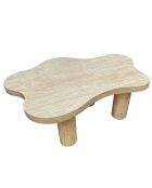 Mesita Lagoon Cloud efecto travertino beige - 100x69x39,5 cm