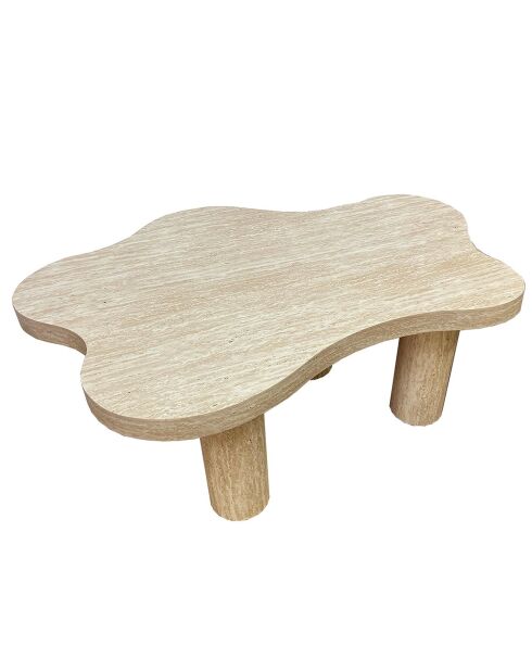 Mesita Lagoon Cloud efecto travertino beige - 100x69x39,5 cm