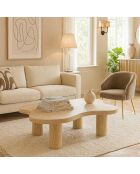 Mesita Lagoon Cloud efecto travertino beige - 100x69x39,5 cm