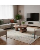 Asymmetrische ronde salontafel Yang taupe - 100x90x40 cm