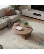 Asymmetrische ronde salontafel Yang taupe - 100x90x40 cm