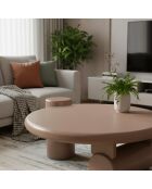 Asymmetrische ronde salontafel Yang taupe - 100x90x40 cm