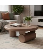 Asymmetrische ronde salontafel Yang taupe - 100x90x40 cm