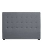 Tête de lit Luxor tissu gris - 160x8x120 cm