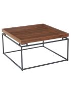 Quadratischer Couchtisch mit reversibler, unterteilter Platte Duplix Haselnussholz - 80x80x45 cm