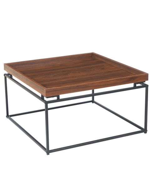 Quadratischer Couchtisch mit reversibler, unterteilter Platte Duplix Haselnussholz - 80x80x45 cm