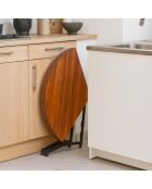 Cokelio 3-teiliger faltbarer runder Tisch aus Haselnussholz - 120x120x75 cm