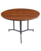 Cokelio 3-teiliger faltbarer runder Tisch aus Haselnussholz - 120x120x75 cm