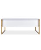 Tavolino moderno Valmain in metallo bianco e oro - 90x60x40 cm