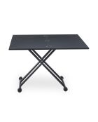 Mesita elevable Carrera negra carbón - 114x100x39/76.3 cm