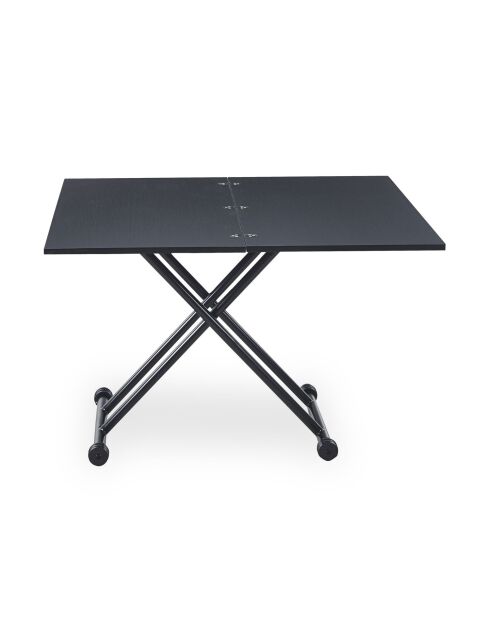 Mesita elevable Carrera negra carbón - 114x100x39/76.3 cm