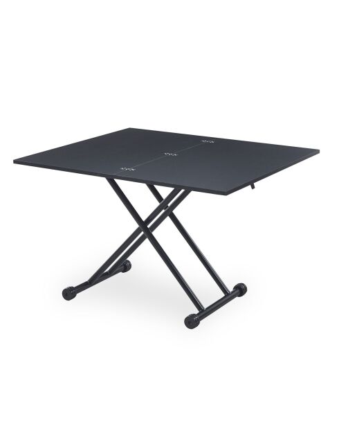 Mesita elevable Carrera negra carbón - 114x100x39/76.3 cm