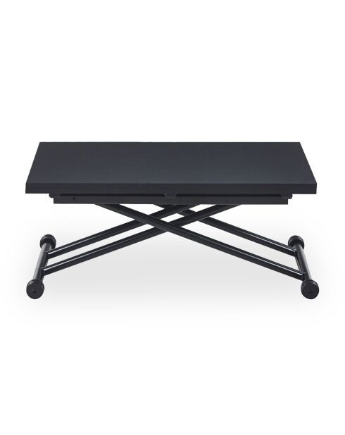 Mesita elevable Carrera negra carbón - 114x100x39/76.3 cm