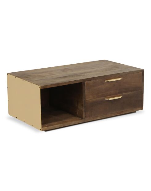 Mesita Firmin de madera y metal dorado - 110x59x38 cm