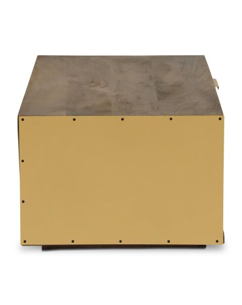 Mesita Firmin de madera y metal dorado - 110x59x38 cm