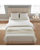 Luftani tweepersoonsbed met beige fluwelen hefbodem - 140x190cm