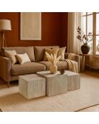 3 Beigefarbene Couchtische mit Travertineffekt von Balkor