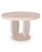 Icarios ausziehbarer ovaler Tisch mit Designbeinen in beigefarbenem Travertin-Effekt — 110x100x76 cm