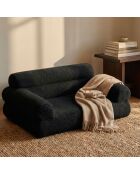 Titou bank voor honden en katten in zwarte krullende stof - 80x52x32 cm