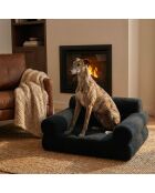 Titou bank voor honden en katten in zwarte krullende stof - 80x52x32 cm