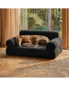 Titou bank voor honden en katten in zwarte krullende stof - 80x52x32 cm