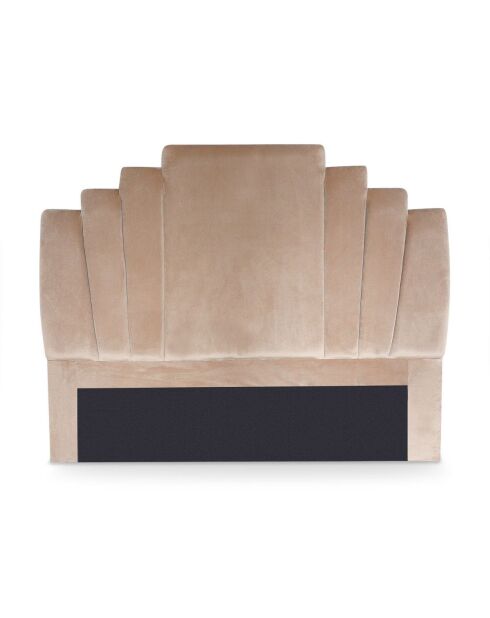 Arena Kopfteil aus taupefarbenem Samt, 140 x 10 x 120 cm