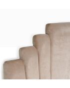 Arena Kopfteil aus taupefarbenem Samt, 140 x 10 x 120 cm